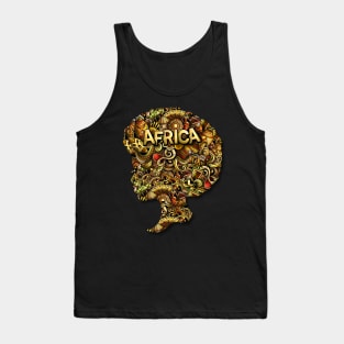 Afrocentric Queen | Rooted In Strength | Black Woman's Silhouette With African Art Tank Top